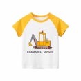 thumbnail image 2 of ATOGUTA T-Shirt Boy and Girls Short Sleeve Cotton Fashion Letter Print T-shirt Yellow, Sizes 1T-9, 2 of 4