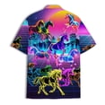 thumbnail image 4 of Retro Neon Color Horse Hawaiian Shirts For Men Kentucky Derby Outfits Mens Hawaiian Shirts Short Sleeve Button Down Shirt Men, 4 of 7