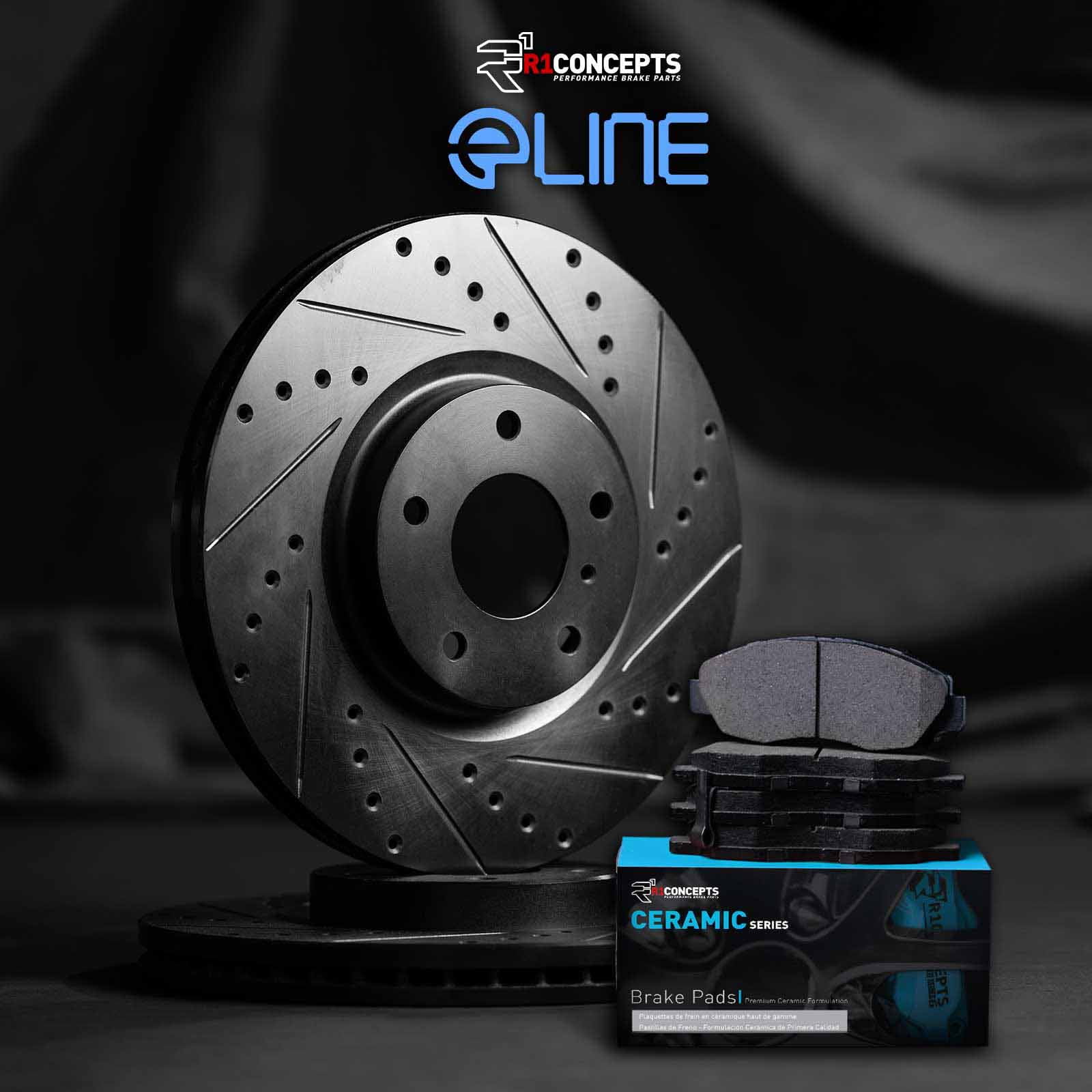 R1 Concepts Front Brakes and Rotors Kit |Front Brake Pads| Brake Rotors and Pads| Ceramic Brake Pads and Rotors WHWN1-14001