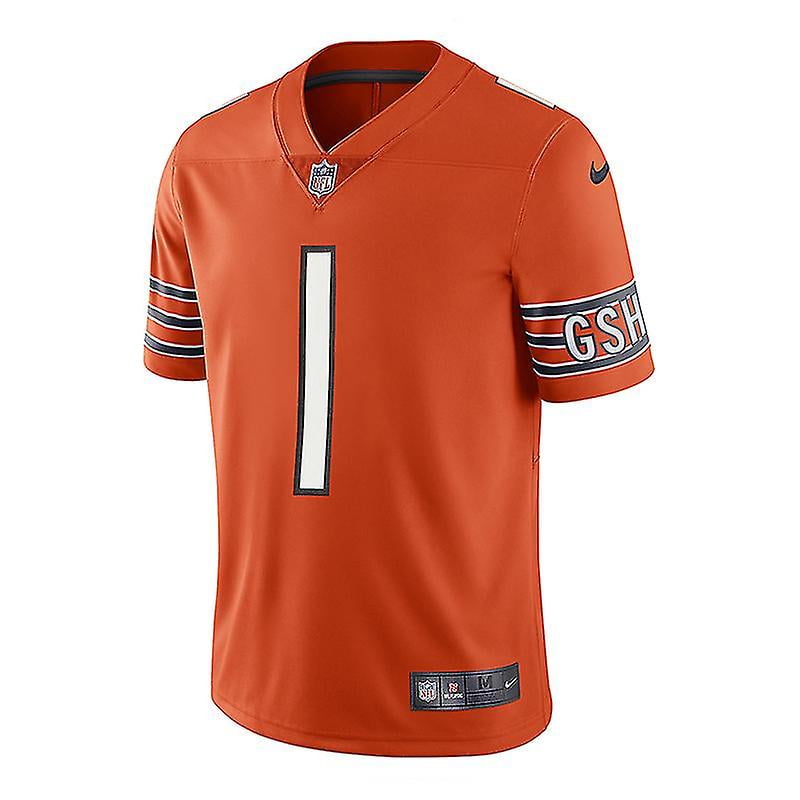 Nfl Football Jersey Chicago Bears Jersey Top Short Sleeve T shirt 1 Fields Orange Embroidered Jersey Walmart