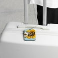 thumbnail image 5 of PhooArto 2 Pcs Sunflower Flowers Bee Luggage Tag for Suitcases, Leather Baggage Tags Identifiers for Travel, Stainless Steel Loop Name ID Label for Women Bag Backpack, 5 of 6