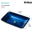 thumbnail image 6 of KRAUS Rectangular Blue Glass Vessel Bathroom Sink, 22 inch, 6 of 9