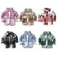 thumbnail image 2 of XBASW Toddler Kids Boys Girls Plaid Shirts Long Sleeve Cardigan Jacket Button down Blouses Tops for 1-6 Years, 2 of 10