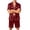 FM75_Wine, variant on Lumtrix Mens Satin Silk Pajamas Sets Short Sleeve Button-Down Sleepwear Two Piece Loungewear with Pockets Wine S
