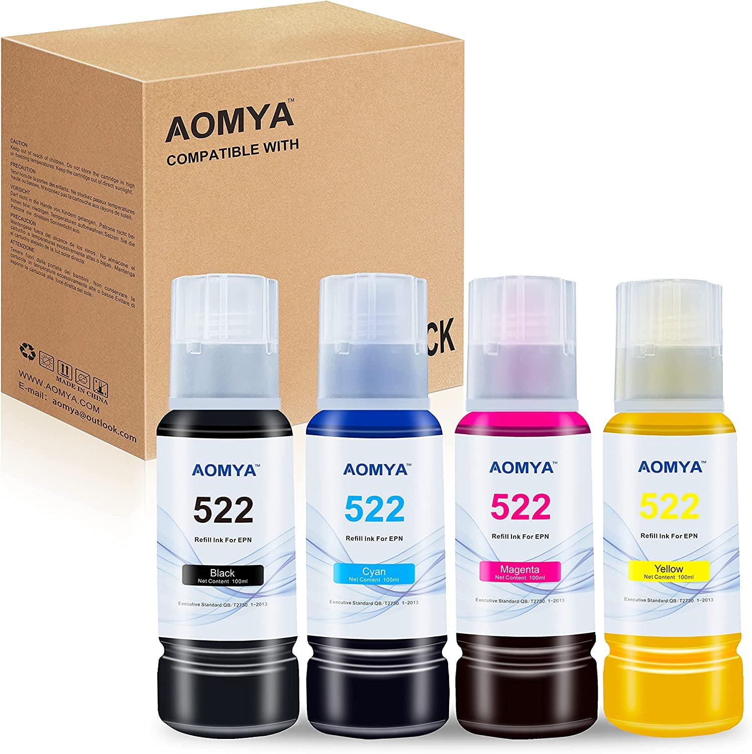 Compatible T522 Refill Ink Bottle Kit Premium Ink for EcoTank ET2720