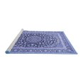 thumbnail image 2 of Ahgly Company Machine Washable Indoor Square Medallion Blue Traditional Area Rugs, 4' Square, 2 of 4