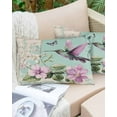 thumbnail image 6 of Teal Purple Bird Floral Throw Pillow Cover 24 x 36 Inch Decorative Pillow Cover Vintage Watercolor Botanical Lumbar Pillowcase Seasonal Rectangle Cushion Case for Couch Sofa Bed Living Room, 6 of 7