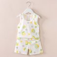 thumbnail image 2 of QTOCIO Toddler Girls Outfits, Baby Girl Clothes, Baby Boys and Girls Spring Children's Set Thin Sleeveless Shorts Set, White B, 3-4 Years, 2 of 3