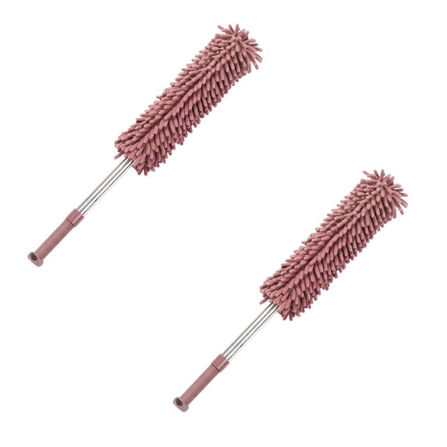 Oleegame 2PC Snowler Extendable Dusting Brush Multi Purpose Cleaning For Home And Car With Detachable And Washable Cloth Head
