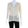 Pre-owned|Escada Womens Crew Neck Open Knit Button Down Cardigan Beige Size 34