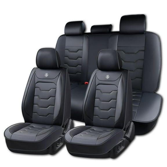 Car Seat Cover for Hyundai Elantra 2005, Black Car Seat Covers, Waterproof Faux Leather, 5 Piece Full Set, Wear Resistance, Non-slip, Protect and Upgrade Seats, Beautify the Interior of Old Cars