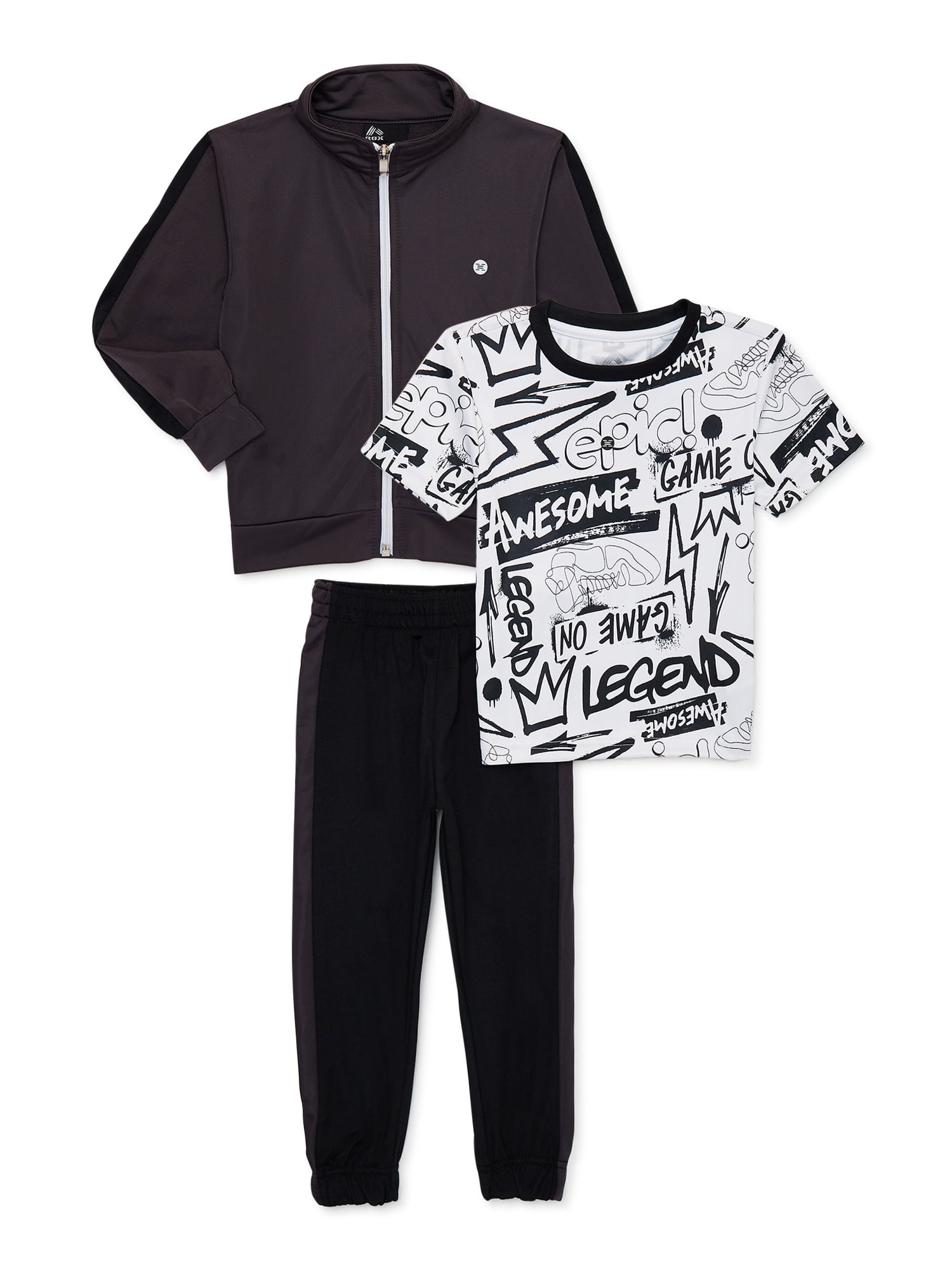 Jogger Sweatpants Zip-Up Performance Sweatshirt RBX Boys Activewear Tracksuit Set and T-Shirt 
