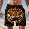 thumbnail image 6 of successthop Beach Shorts for Men Big Mens Animals Print Drawstring Knee Length Pant Elastic Waist Shorts with Pockets, 6 of 9