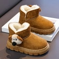 thumbnail image 6 of YMNXA Big Boys Girls Booties Non Slip Solid Color Cartoon Detail Soft Sole Plush Warm Comfortable Shoes For Daily Wear Yellow 6.5-7 Years, 6 of 9