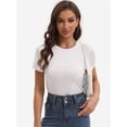 thumbnail image 3 of Women's Basic Solid Active Soft Short Sleeve Crew Neck Top T-Shirts, 3 of 6