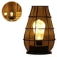 thumbnail image 3 of Kaishengyuan lámpara de mesa de alambre de metal negro jaula de hierro luz de noche lámpara de mesa de dormitorio retro alimentada por batería [nivel A de ahorro de energía] (copa de vino tinto) Vhermosa, 3 of 4
