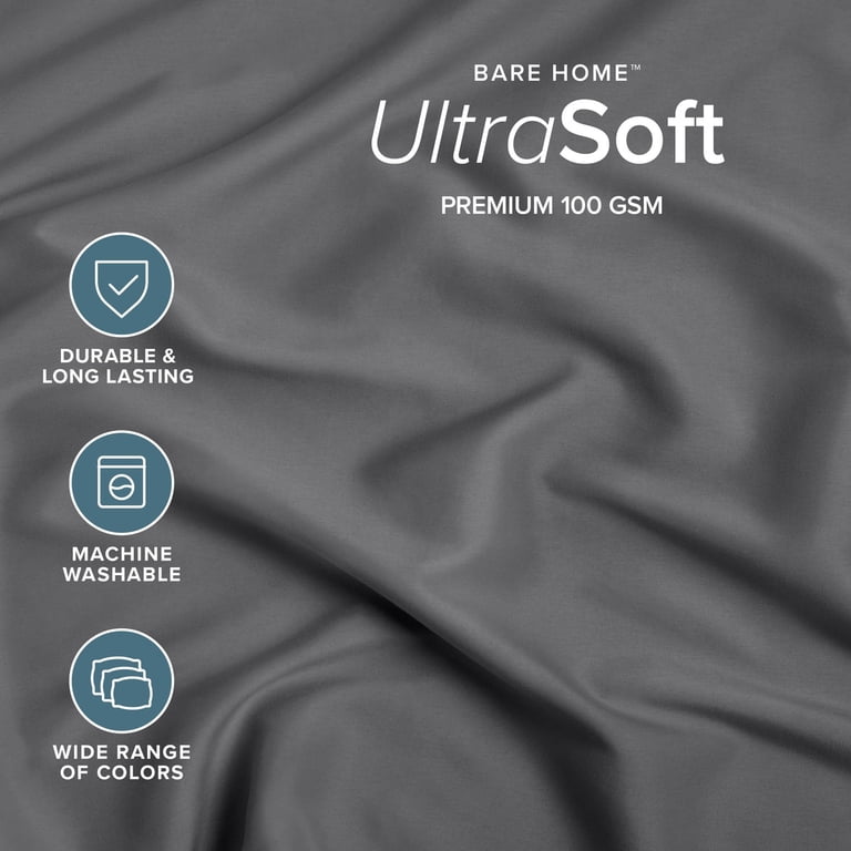 Bare Home Luxury 1800 Collection Queen Fitted Sheet, Gray photo 2