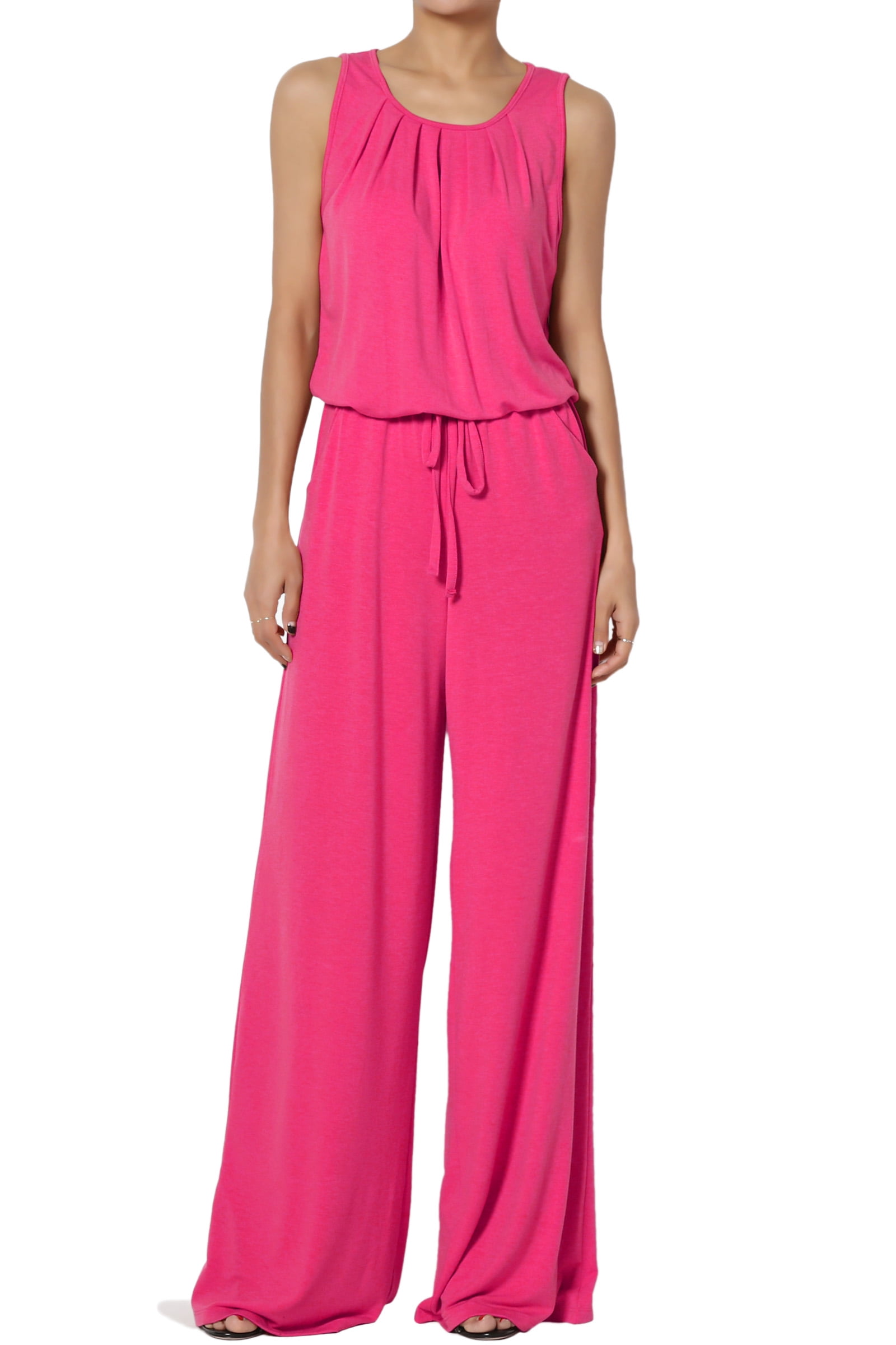 TheMogan Women's PLUS Casual Sleeveless Loose Wide Leg Pants Jumpsuit