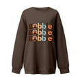 thumbnail image 4 of Fiaer Thanksgiving Women Sweatshirts Cute Graphic Crew Neck Plus Size Pullovers Long Sleeve Loose Fit Trendy Tops Brown XL, 4 of 4