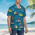 thumbnail image 5 of Fotbe Transportations With Buildings Hawaiian Shirt For Men Unisex Summer Beach Casual Short Sleeve Cotton Linen Button Down Shirts-Medium, 5 of 9