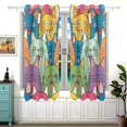 thumbnail image 2 of Happy Cats Faces Curtains Black Out Curtains for Sliding Glass Doors Bedroom Living Room Bathroom 2 Panels Set, 2 of 5