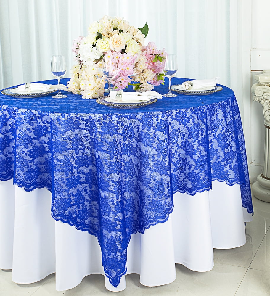 Wedding Linens Inc. 72 in x 72 in Lace Table Overlays, Lace Tablecloths