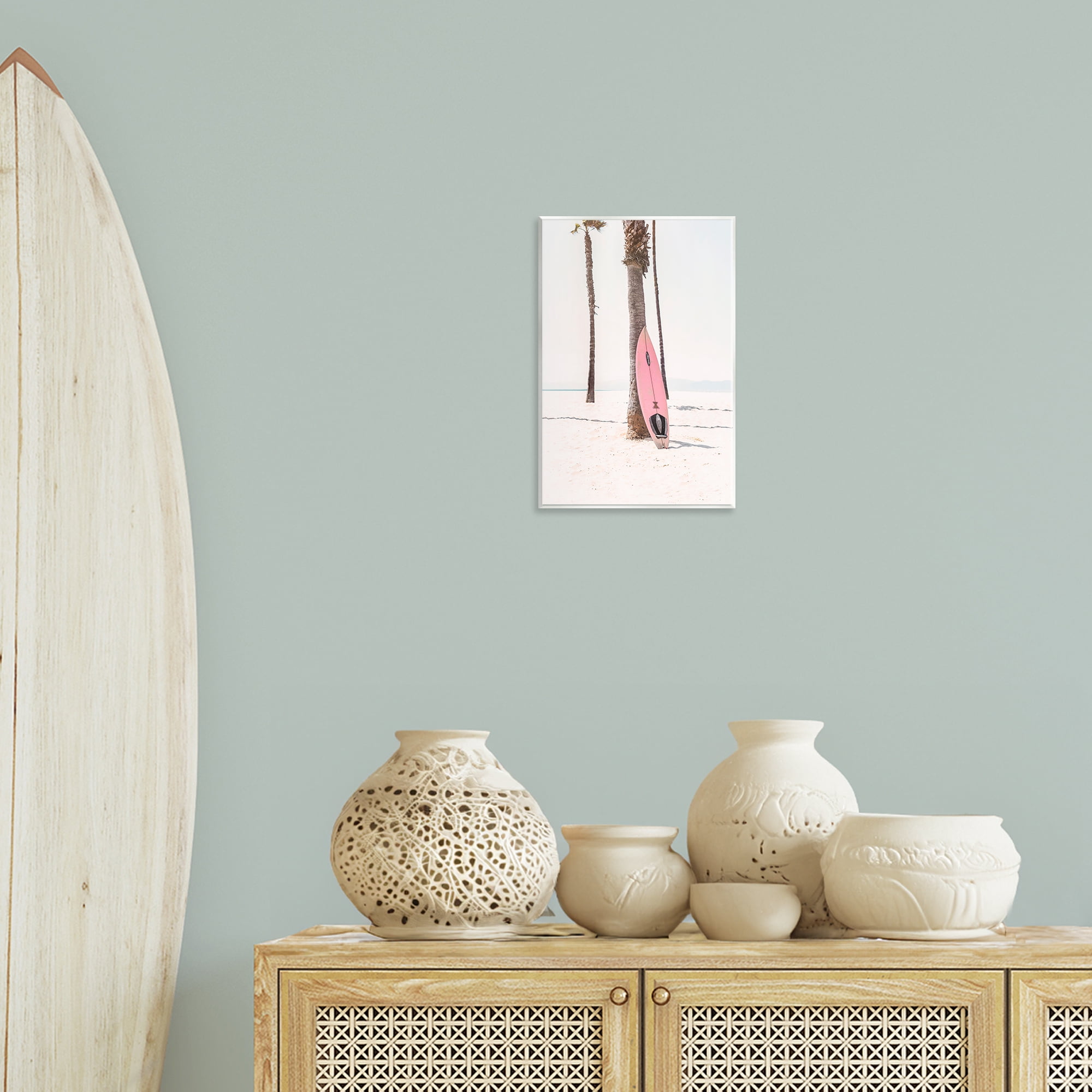 Stupell Industries Pink Surf Board Coastal Photography Unframed Art Print Wall Art, 10 x 15