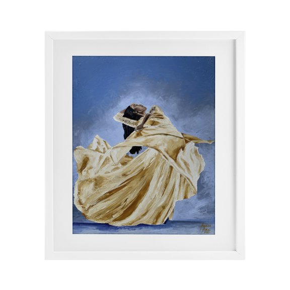 Stupell Industries Art Deco Expressive Elegant Dancer White Framed Print Under Glass, 17 x 21, by Lauren Luna
