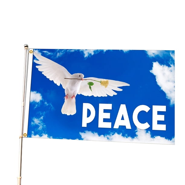 Bandera de Palomas de la Paz NikouMX 90x150 CM Decoración Colgante