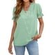 thumbnail image 2 of Camiseta con cuello en V para mujer,Camiseta con cuello en V para mujer, Top con cuello en V de encaje de verano, camiseta de manga corta con cuello en V, funcionamiento suave, 2 of 5