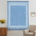 thumbnail image 3 of Sky Blue Retro Greek Key Sheer Curtains 54 Inches Long, Geometric Greece Ancient Farmhouse Light Filering Curtains, Breathable Simi Curtain Privacy Drapes for Kitchen Bathroom Small Window Treatment, 3 of 9
