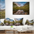 thumbnail image 4 of Designart Rocky Lake above Skok Waterfall - Landscape Printed Throw Pillow - 12x20, 4 of 5