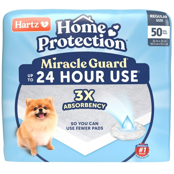 Hartz Home Protection Miracle Guard Dog Pads, Regular, 50 Count
