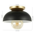 thumbnail image 3 of JONATHAN Y Paulina 8.5" 1-Light Classic Industrial Iron LED Flush Mount, Black/Gold Painting, JYL1327A, 3 of 10