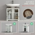 thumbnail image 3 of kleankin Modern Farmhouse Bathroom Sink Cabinet, Pedestal Sink Storage Cabinet with Double Doors and Storage Shelves, White, 3 of 9