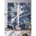 thumbnail image 2 of White Navy Blue Sheer Curtains for Living Room Bedroom Marble Texture Abstract Art Sheer Curtains 84 Inch Long 2 Panels Set Light Filtering Curtain Window Treatments Drapes for Dining Room, 2 of 6