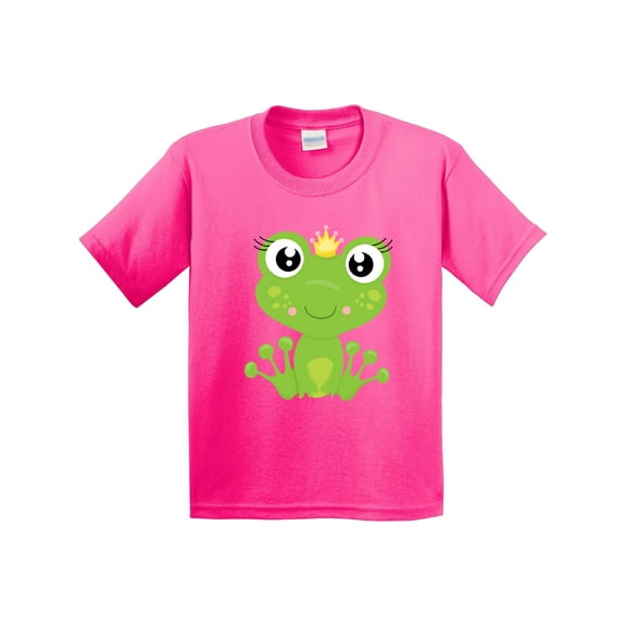 Inktastic Cute Frog, Green Frog, Frog Princess, Crown Youth T-Shirt