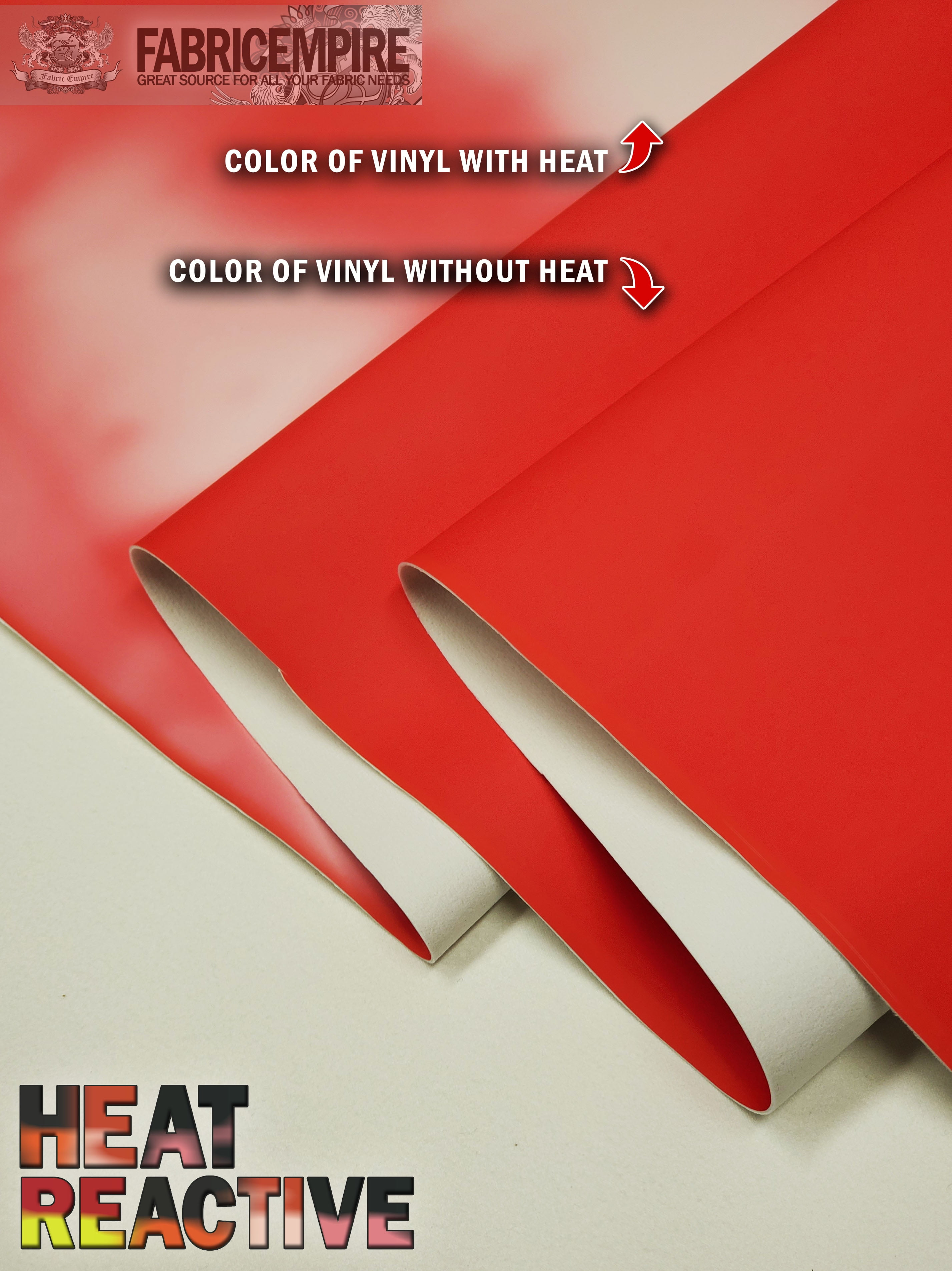 Vinyl Upholstery Thermosensitive Temperature Change Heat Reactive Red to White Faux PU Leather Fabric 54" Wide Sold By The Yard