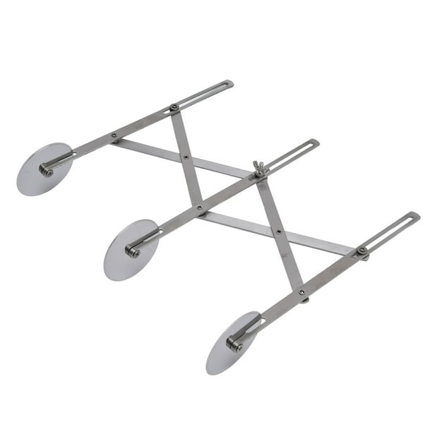 Cortador De Pastel De Acero Inoxidable De 3 Ruedas, Divisor De Hojaldre Expandible, Rodillo De Cortador De Hornear Para Pizza De Fideos Corta