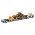 thumbnail image 2 of CAT Caterpillar CT681 Day Cab Tractor Yellow with Lowboy Trailer and CAT 950G Wheel Loader Yellow 1/87 (HO) Diecast Model by Diecast Masters, 2 of 3