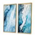 thumbnail image 3 of Designart "Arctic Glacier Landscape Aerial Perspective VI" Glacier Framed Wall Art Set Of 2 - Country Blue Gallery Wall Frame Set For Home Decor, 3 of 6