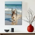 thumbnail image 5 of Funny Dog on Beach Canvas Wall Art, Miniature Schnauzer Dog Picture Ocean Artwork for Bathroom Bedroom Living Room, Art Decor 8x12 Inches, 5 of 6