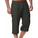 thumbnail image 5 of Pantalones de Lino Casual Suelto Cortado, Color Sólido Cordón Mezcla de Algodón para el Uso Diario, 5 of 6