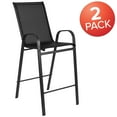 thumbnail image 4 of Emma + Oliver 2 Pack Black Outdoor Barstool with Flex Comfort Material and Metal Frame, 4 of 16
