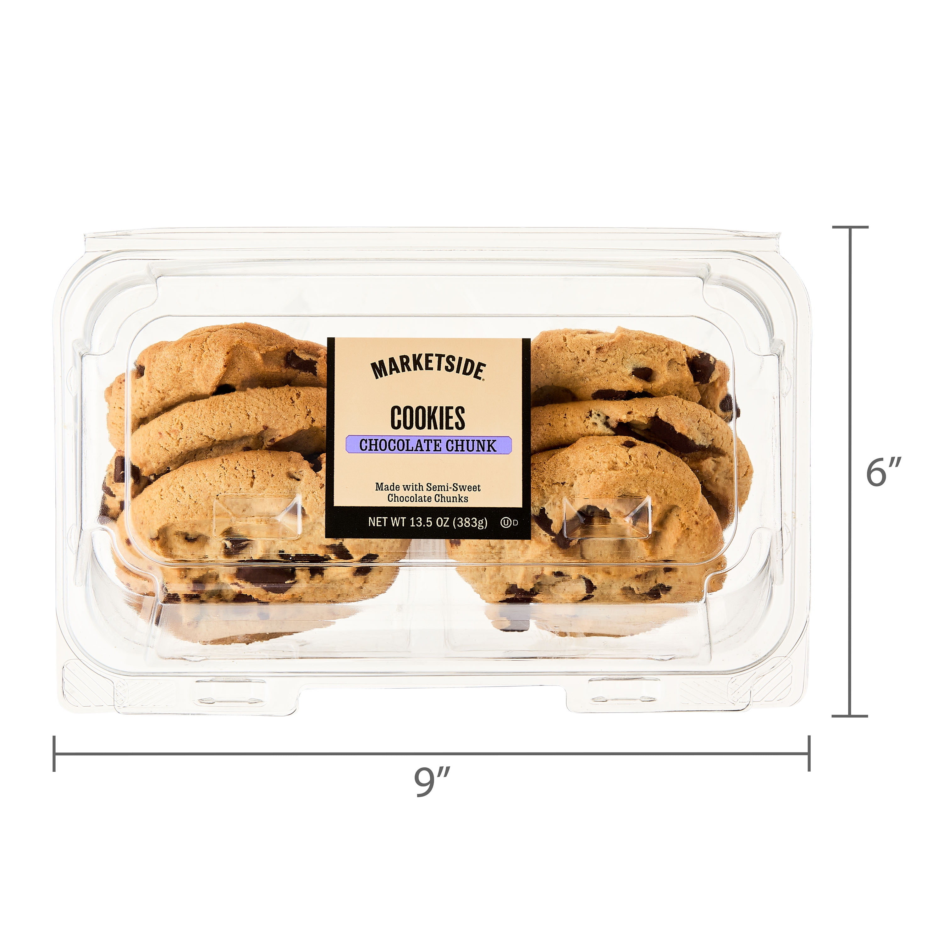 Marketside Decadent Chocolate Chunk Cookies 13.5 oz 6 Count Soft