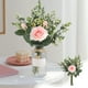 thumbnail image 1 of Ramo de rosas artificiales | Flores de seda sintéticas para arreglos de suelo de boda | Rosas de seda realistas en blanco, rosa, amarillo y verde | Regalo decorativo hipoalergénico, 1 of 6