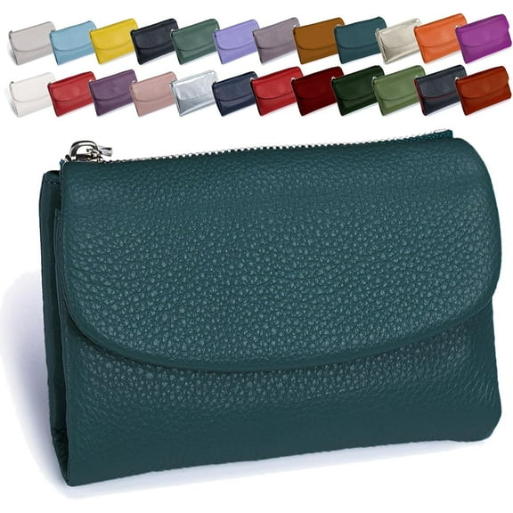 Precious Wallet for Women, Unisex Pebble Leather Wallet, Short Genuine Leather Coin Card Holder,  with Card Holder & Coin Purse,Suitable for various scenes, versatile