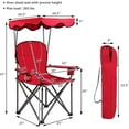 thumbnail image 2 of SEEKOL Camping Chair, Folding Outdoor Lawn Chair with Canopy, Carry Bag & Cup Holder, Portable Heavy Duty Camp Chair for Outside Travel, Picnic, Beach Soccer Chairs, 2 of 6