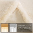 thumbnail image 3 of SHANNA Luxury Soft Throw Blanket, Thick Faux Fur 800GSM Fluffy Blankets for Couch, Sofa, Bed, Cozy Warm Throw Blanket for All Seasons,White, 52''x63'', 3 of 7