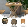 thumbnail image 6 of Merrick Lane 24 Inch Square Solid Acacia Wood Portable Folding Patio Bistro Table for Indoor/Outdoor Use in Natural Finish, 6 of 11